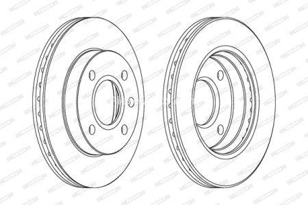 Set discuri frână FERODO (2 buc.) față, se potrivește: FORD COURIER, ESCORT CLASSIC, ESCORT V, ESCORT V EXPRESS, ESCORT VI, ESCORT VI/KOMBI, FIESTA II, FIESTA III 1.0-2.0 08.83-11.08 3