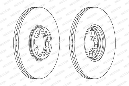 Set discuri frână FERODO (2 buc.) față, se potrivește: FORD TRANSIT 2.0D-2.4D 01.00-05.06 3