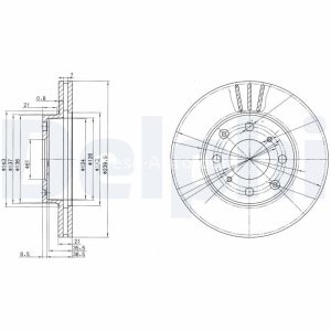 Set discuri frână DELPHI (2 buc.) ,față,  pentru: HONDA CITY V, CIVIC V, CIVIC VI, CIVIC VII, DOMANI, INSIGHT, JAZZ III 1.2-2.0D 10.91- 3