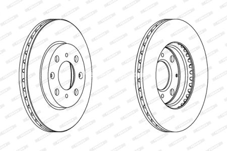 Set discuri frână FERODO (2 buc.) față, se potrivește: HONDA CAPA, CITY IV, JAZZ II, LOGO 1.2/1.3/1.5 04.98-07.08 3