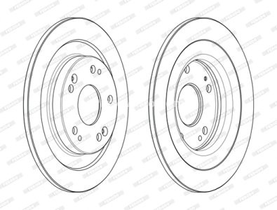 Set discuri frână FERODO (2 buc.) spate, se potrivește: HONDA CIVIC IX 1.4-2.2D 02.12-12.16