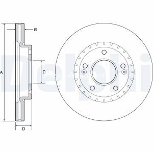 Set discuri frână DELPHI (2 buc.) ,față,  pentru: HYUNDAI CRETA, ELANTRA V, ELANTRA VI, I30, KONA, KONA/SUV, VELOSTER; KIA CEE'D, CEED, PRO CEE'D 1.0-2.0 09.10- 2