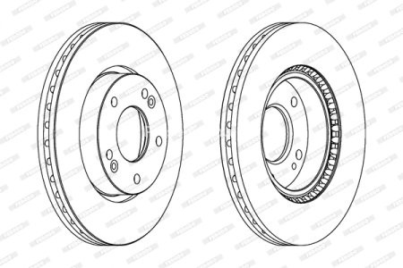 Set discuri frână FERODO (2 buc.) față, se potrivește: HYUNDAI COUPE II, I30, SONATA V, SONATA VI, TIBURON, TUCSON; KIA CEE'D, MAGENTIS II, SPORTAGE II, SPORTAGE III 1.4-3.3 01.01- 2
