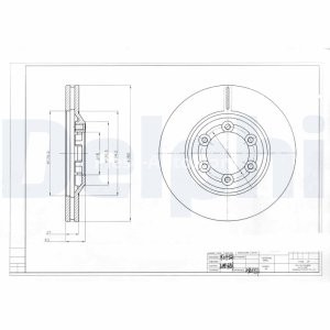 Set discuri frână DELPHI (2 buc.) ,față,  pentru: ISUZU D-MAX I, D-MAX II 2.5D/3.0D 05.02-12.18