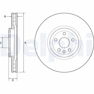 Disc frână DELPHI, față, pentru: JAGUAR F-PACE, I-PACE; LAND ROVER RANGE ROVER VELAR 2.0-Electric 09.15- 3