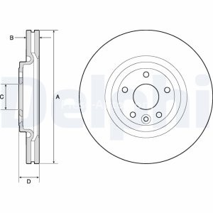 Disc frână DELPHI, față, pentru: JAGUAR XE, XF II, XF SPORTBRAKE 2.0-3.0D 03.15- 3