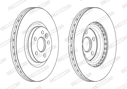 Disc frână FERODO, față, se potrivește: JAGUAR E-PACE; LAND ROVER DISCOVERY SPORT, RANGE ROVER EVOQUE 2.0/2.0D/2.2D 06.11-