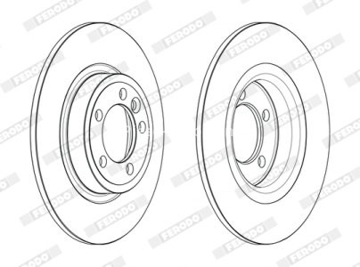 Set discuri frână FERODO (2 buc.) spate, se potrivește: JAGUAR E-PACE; LAND ROVER DISCOVERY SPORT 2.0/2.0D/2.2D 09.14- 3