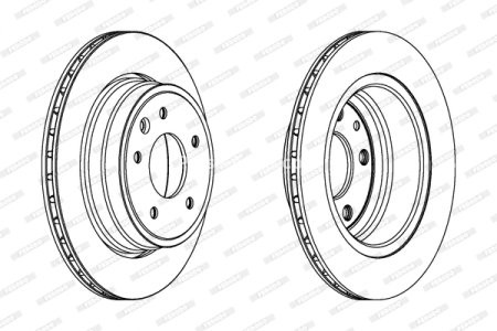 Set discuri frână FERODO (2 buc.) spate, se potrivește: JAGUAR XJ, XK 8, XK II 3.2-5.0 09.94-07.14 3
