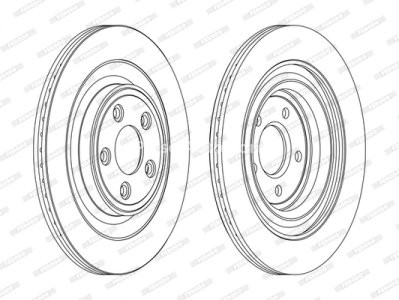 Set discuri frână FERODO (2 buc.) spate, se potrivește: JAGUAR S-TYPE II, XF I, XF SPORTBRAKE, XJ, XJSC, XK 8, XK II 2.0-6.0 03.93-