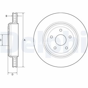 Disc frână DELPHI, spate, pentru: JEEP GRAND CHEROKEE IV 3.0D-6.4 11.10-