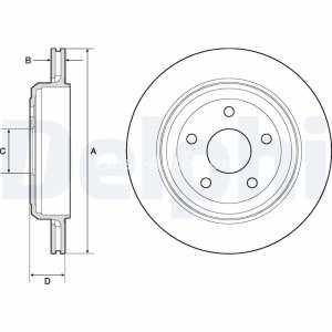 Set discuri frână DELPHI (2 buc.) spate, pentru: JEEP GRAND CHEROKEE, GRAND CHEROKEE IV 3.0D-6.4 11.10-