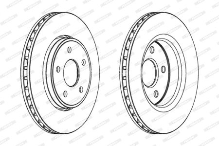 Disc frână FERODO, față, se potrivește: JEEP COMMANDER, GRAND CHEROKEE II, GRAND CHEROKEE III 2.7D-6.1 10.01-12.10 3