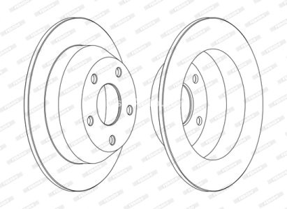Set discuri frână FERODO (2 buc.) spate, se potrivește: JEEP CHEROKEE, GRAND CHEROKEE II 2.5-4.7 12.91-09.05