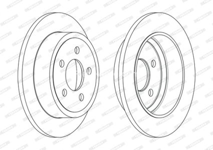 Set discuri frână FERODO (2 buc.) spate, se potrivește: JEEP CHEROKEE, WRANGLER II 2.4-4.0 08.96-01.08