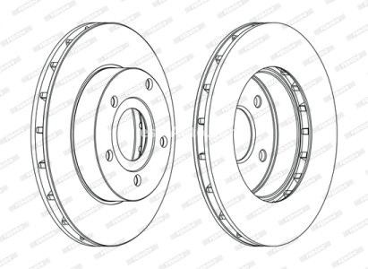 Set discuri frână FERODO (2 buc.) față, se potrivește: JEEP CHEROKEE, GRAND CHEROKEE II 2.1D-4.7 10.84-09.05 3