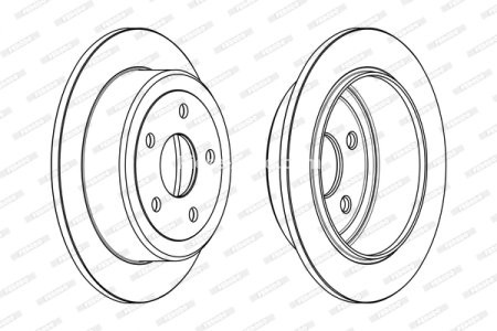 Set discuri frână FERODO (2 buc.) spate, se potrivește: JEEP WRANGLER III 2.8D/3.6/3.8 04.07-