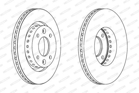 Set discuri frână FERODO (2 buc.) față, se potrivește: KIA CARENS II 1.6-2.0D 07.02-