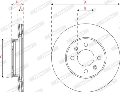 Set discuri frână FERODO (2 buc.) față, se potrivește: KIA PICANTO III 1.0/1.2 03.17-