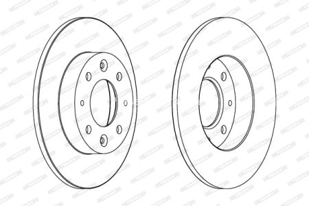 Set discuri frână FERODO (2 buc.) spate, se potrivește: KIA CARENS I, CARENS II, CLARUS, SEPHIA II 1.5-2.0D 07.96- 3