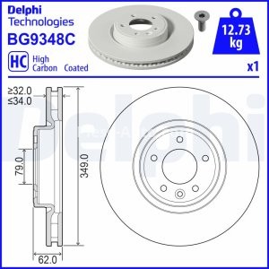 Disc frână DELPHI, față, pentru: LAND ROVER DISCOVERY V, RANGE ROVER IV, RANGE ROVER SPORT II 2.0-5.0 08.12-