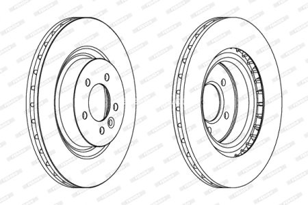 Disc frână FERODO, față, se potrivește: LAND ROVER DISCOVERY IV, RANGE ROVER SPORT I 2.7D-5.0 02.05-12.18 3