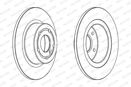 Disc frână FERODO, spate, se potrivește: LAND ROVER DISCOVERY II, RANGE ROVER II, RANGE ROVER III 2.5D-4.6 07.94-08.12