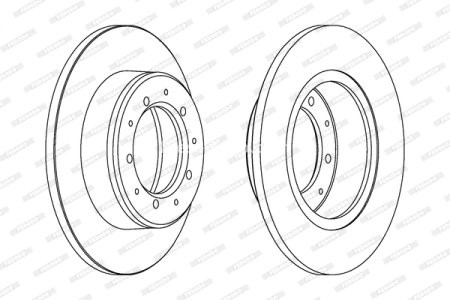 Set discuri frână FERODO (2 buc.) spate, se potrivește: LAND ROVER 110/127, 90 I, DEFENDER, DISCOVERY I, RANGE ROVER I 2.2D-4.3 07.70-02.16