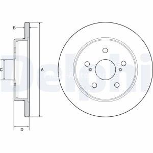 Set discuri frână DELPHI (2 buc.) spate, pentru: LEXUS ES, NX, UX; TOYOTA CAMRY, C-HR, COROLLA CROSS, PRIUS, RAV 4 V, YARIS CROSS 1.2-3.5 07.14-
