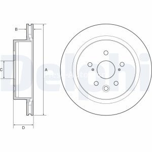Set discuri frână DELPHI (2 buc.) spate, pentru: LEXUS GS, RC 2.0/2.5H 09.14- 3