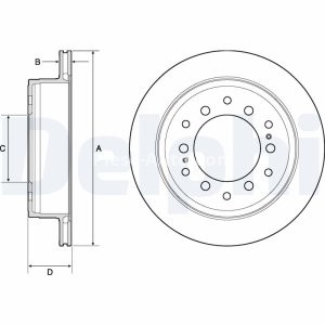 Set discuri frână DELPHI spate, pentru: LEXUS GX; TOYOTA 4 RUNNER V, FJ CRUISER, LAND CRUISER, LAND CRUISER PRADO 2.7-4.6 01.06- 3
