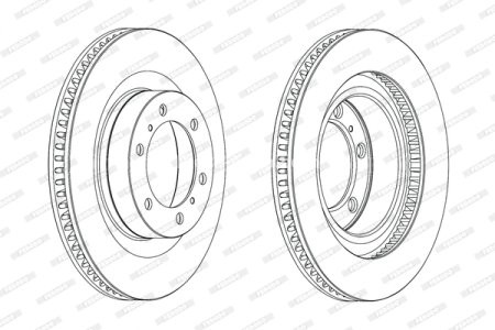 Disc frână FERODO, față, se potrivește: LEXUS GX; TOYOTA 4 RUNNER V, LAND CRUISER, LAND CRUISER PRADO 2.7-4.6 08.09-
