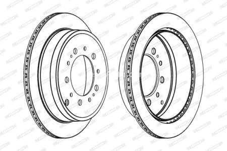 Disc frână FERODO, spate, se potrivește: LEXUS LX; TOYOTA LAND CRUISER 200 4.5D-5.7 08.07- 3