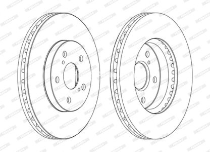 Set discuri frână FERODO (2 buc.) față, se potrivește: LEXUS ES, RX; TOYOTA CAMRY, HARRIER, HIGHLANDER / KLUGER, PREVIA II 2.0-3.3 09.93-05.07