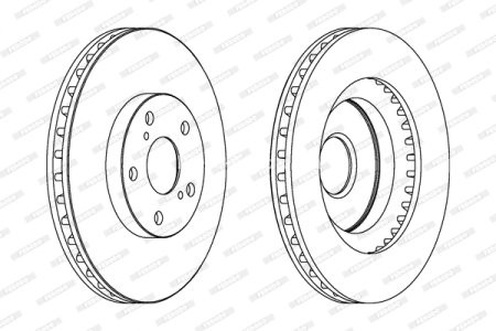 Set discuri frână FERODO (2 buc.) față, se potrivește: LEXUS ES; TOYOTA AURIS, CAMRY, MARK X ZIO I, MIRAI, PRIUS PLUS, RAV 4 III, RAV 4 IV 1.4D-Electric 06.03- 3