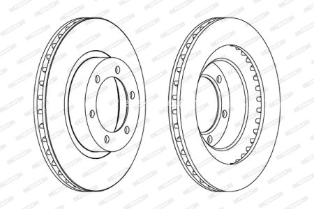 Set discuri frână FERODO (2 buc.) față, se potrivește: LEXUS GX; TOYOTA 4 RUNNER IV, HILUX VII, LAND CRUISER 90, LAND CRUISER PRADO 3.0D-4.7 08.00-