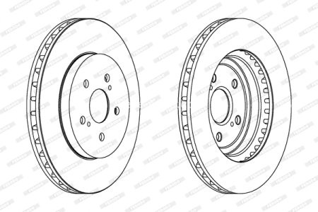 Set discuri frână FERODO (2 buc.) față, se potrivește: LEXUS RX; TOYOTA HARRIER, HIGHLANDER / KLUGER 2.4-3.5 02.03-12.13 3