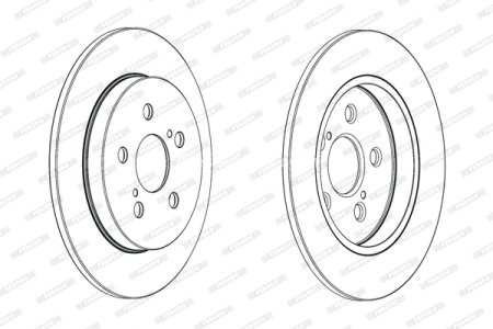 Set discuri frână FERODO (2 buc.) spate, se potrivește: LEXUS CT; PONTIAC VIBE; SUBARU TREZIA; TOYOTA MATRIX, PRIUS, PRIUS PHV, VERSO S 1.3-1.8H 01.08- 3