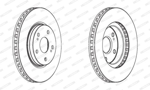 Set discuri frână FERODO (2 buc.) față, se potrivește: LEXUS IS C, IS II, IS III; TOYOTA CROWN, MARK X I, MARK X II 2.2D-3.0 09.03-