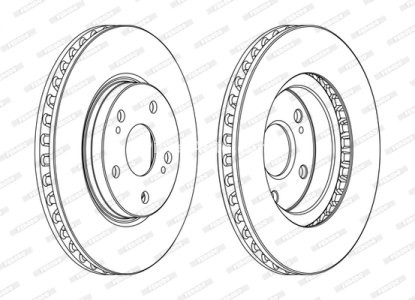 Set discuri frână FERODO (2 buc.) față, se potrivește: LEXUS IS C, IS II, IS III; TOYOTA CROWN, MARK X I, MARK X II 2.2D-3.0 09.03- 3