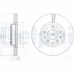 Set discuri frână DELPHI, față, pentru: MAZDA 6 1.8-2.5 08.07-07.13