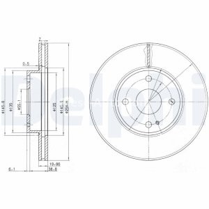 Set discuri frână DELPHI, față, pentru: MAZDA MX-5 I, MX-5 II 1.6/1.8 01.93-10.05 3