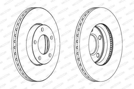 Set discuri frână FERODO (2 buc.) față, se potrivește: MAZDA 3, 5 1.3-2.3 10.03- 3