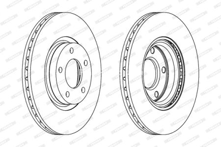Set discuri frână FERODO (2 buc.) față, se potrivește: MAZDA 3, 5 1.6D-2.3 10.03-