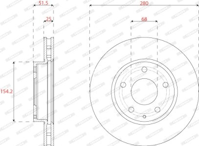 Set discuri frână FERODO (2 buc.) față, se potrivește: MAZDA 3, CX-3 1.5-2.5 09.13-