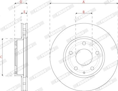 Set discuri frână FERODO (2 buc.) față, se potrivește: MAZDA 3, CX-3 1.5-2.5 09.13-