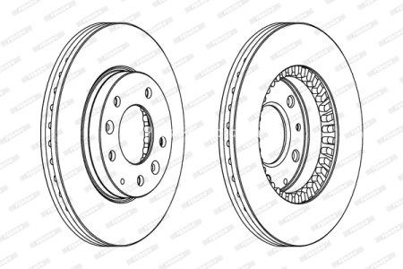 Set discuri frână FERODO (2 buc.) față, se potrivește: MAZDA 323 F VI, 323 S VI, 6, 626 V, PREMACY; SAAB 9-5 1.8-3.0D 02.98-07.13
