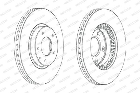 Set discuri frână FERODO (2 buc.) față, se potrivește: MAZDA MPV II, XEDOS 9 2.0D/2.5 07.00-02.06 3