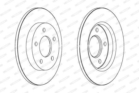 Set discuri frână FERODO (2 buc.) spate, se potrivește: MAZDA 3, 5 1.3-2.3 10.03-09.14