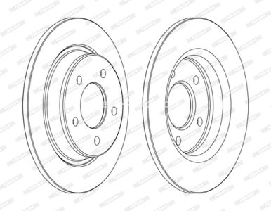 Set discuri frână FERODO (2 buc.) spate, se potrivește: MAZDA 3, 5 1.6D-2.3 10.03-
